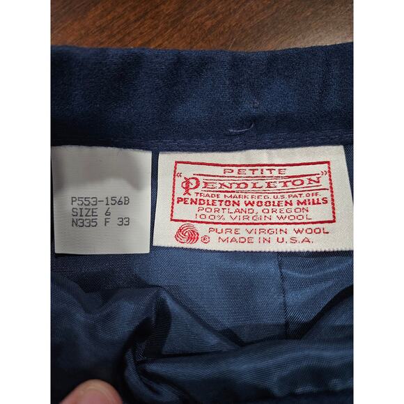 NWT Vintage Pendleton Wool Midi Navy Blue Skirt New with Tag Size 6 - Picture 12 of 15